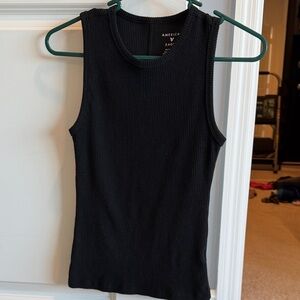 American Eagle Outfitters Black Sleeveless Ribbed Top